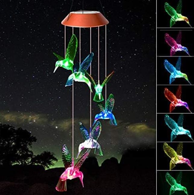 humming bird solar wind chime